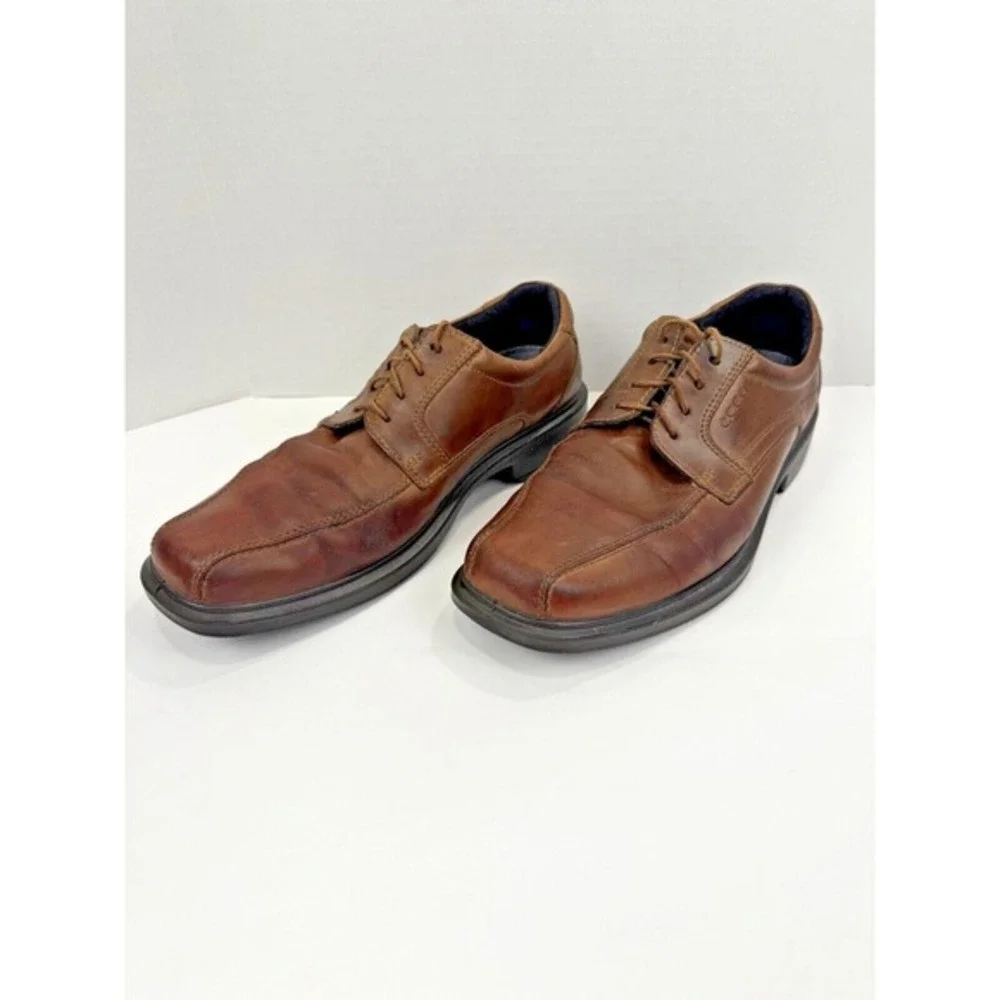 Ecco‎ Helsinki Casual Dress Shoes Men's 44 US 10-10.5 Brown Leather Lace Up GUC